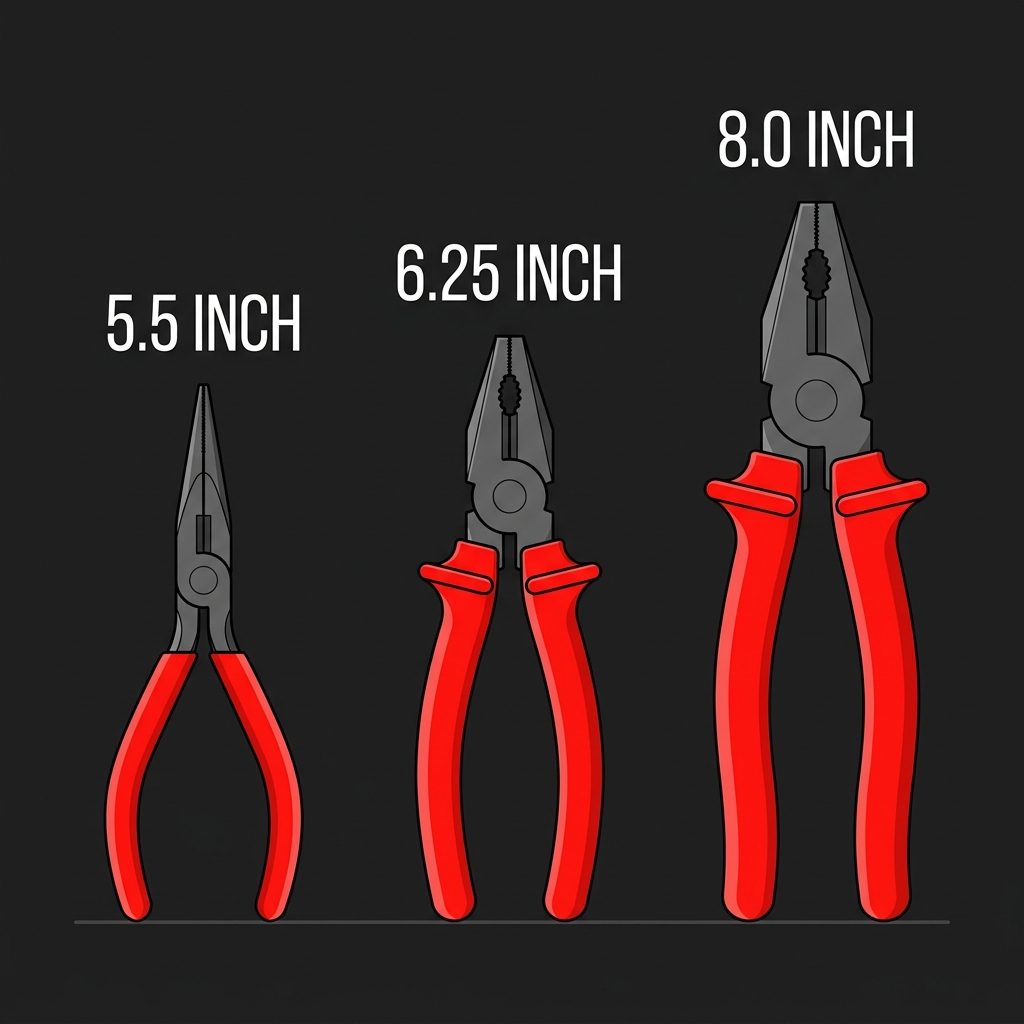 Size comparison chart of Vampliers Long Nose, Standard, and Pro